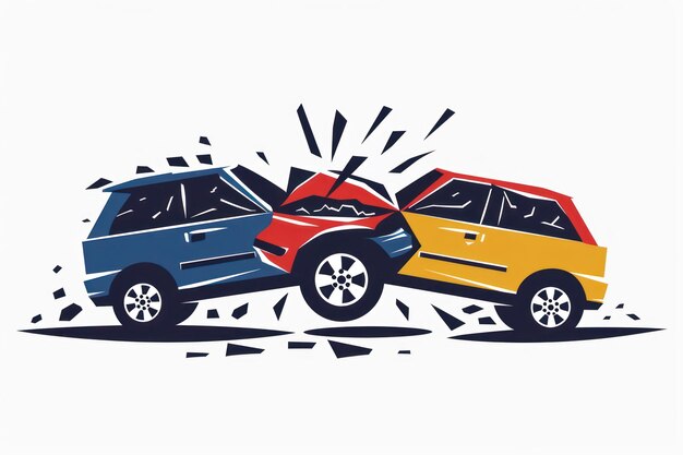 icon of two car crash on white background