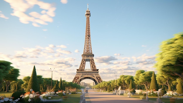 Iconic Eiffel Tower Paris Landmark AI Generated Image