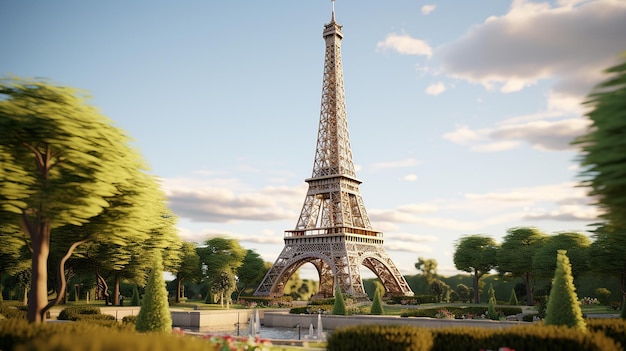 Iconic Eiffel Tower Paris Landmark AI Generated Image