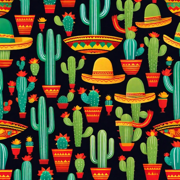 Iconic Mexican Elements and Vibrant Colors