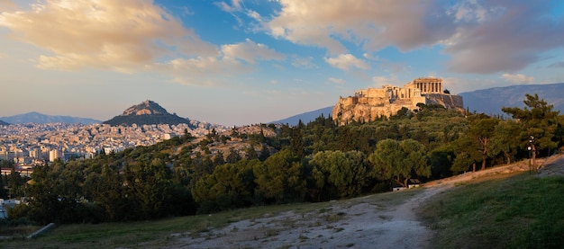 Iconic parthenon temple at the acropolis of athens greece