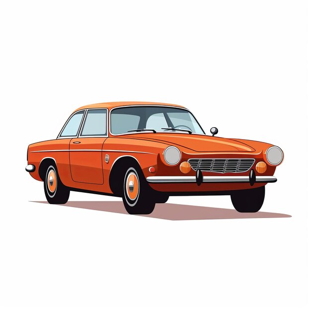 Iconic Pop Culture Car Classic Danish Design In Flat Vector Art