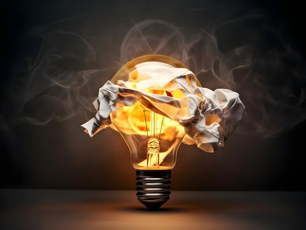 Idea bulb generation Creativity and innovative are keys to successConcept of new idea