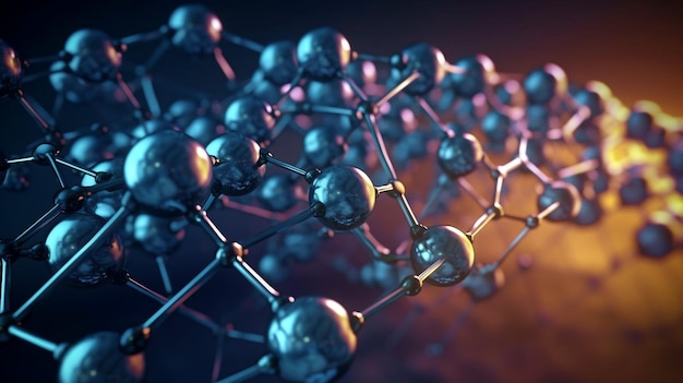 The idea of a carbon structure several molecules coupled condensed in a hexagonal system and Generative AI