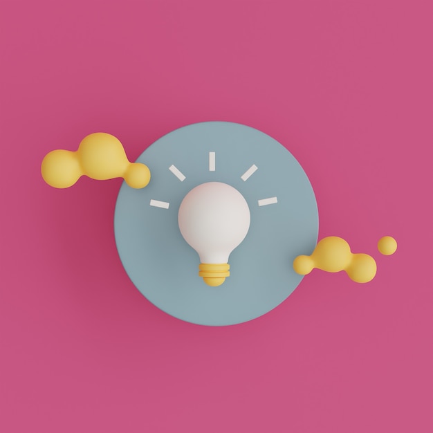 Idea and creativity concept with light bulb on pink background