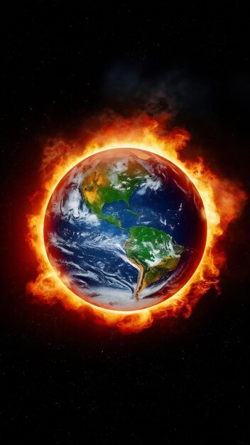 The idea of the earth on fire as a result of global warming