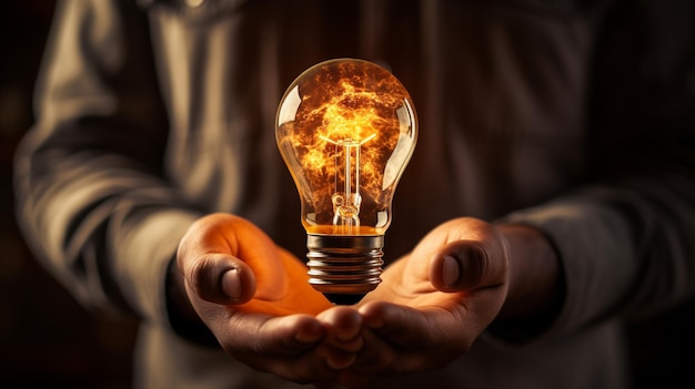 idea light bulb HD 8K wallpaper Stock Photographic Image