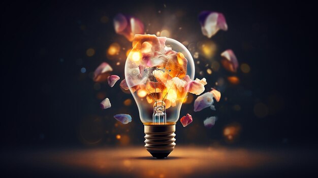 Ideas Bursting from Light Bulb