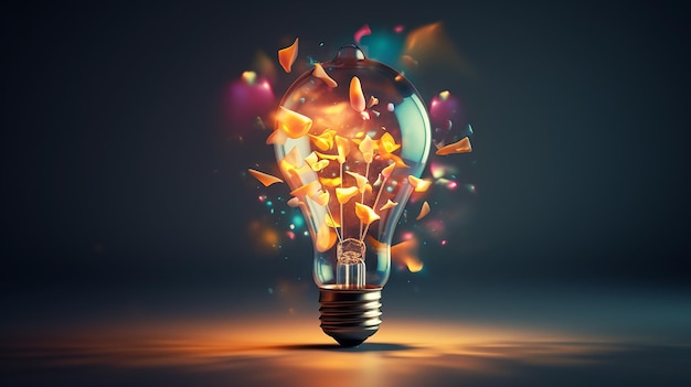 Ideas Bursting Light Bulb Concept