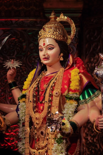 Idol statue of Goddess Maa Durga, Happy Navratri and dussehra