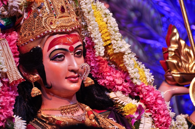 Idol statue of Goddess Maa Durga, Happy Navratri and dussehra