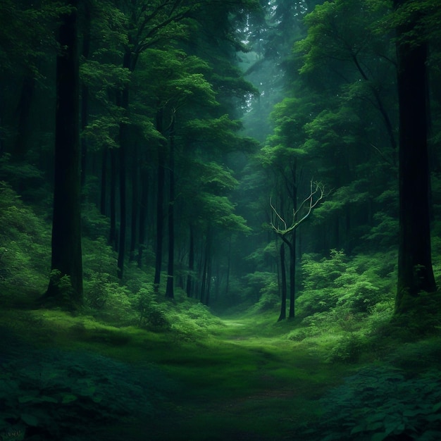 Idyllic Daylight Forest Landscape