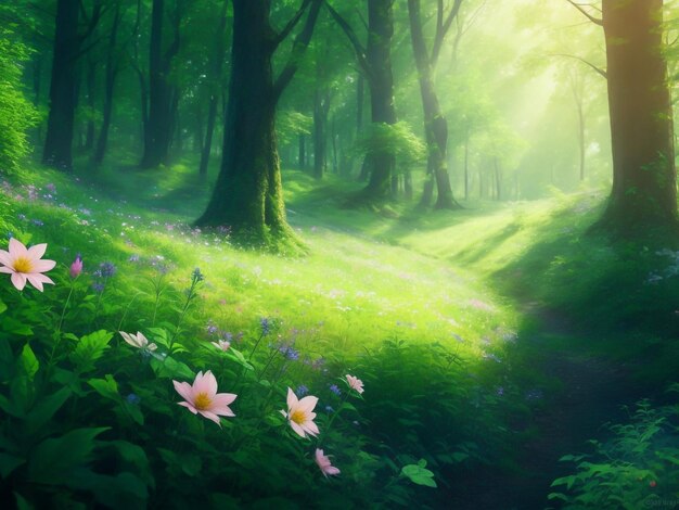 Idyllic Daylight Forest Landscape