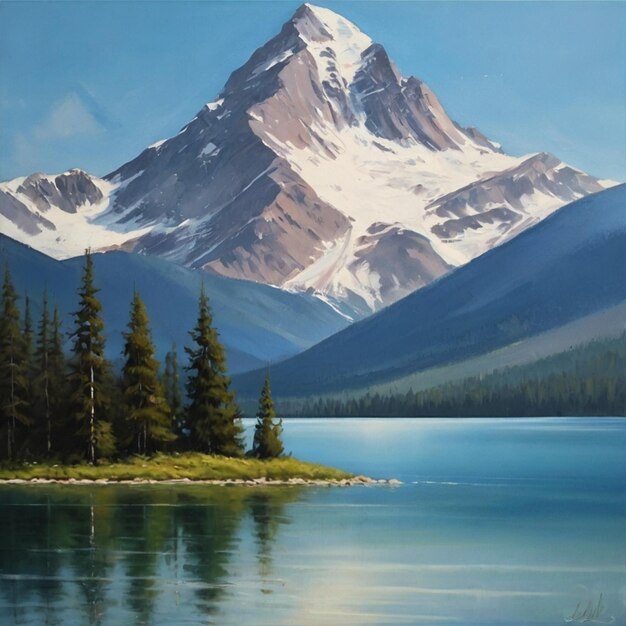 Idyllic Mountain Lake Panorama