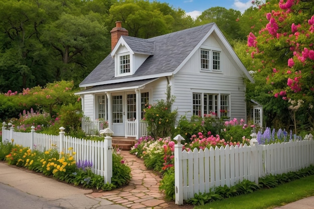 Idyllic Spring Cottage with Blossoming Garden