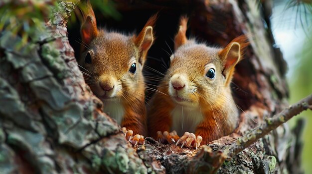 Photo ifree photo of squirrels in the tree ardillas en el rbol