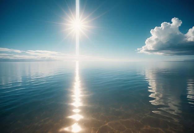 ight from heaven bright sunlight with reflection in sea