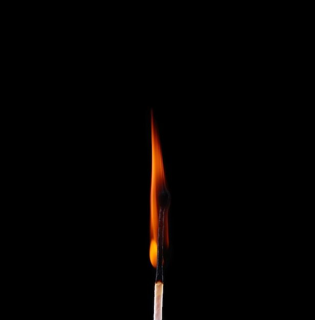 Ignition of a match, with smoke on dark