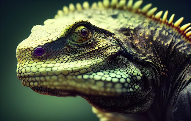 Iguana animal Portrait of an iguana Digital art style illustration painting