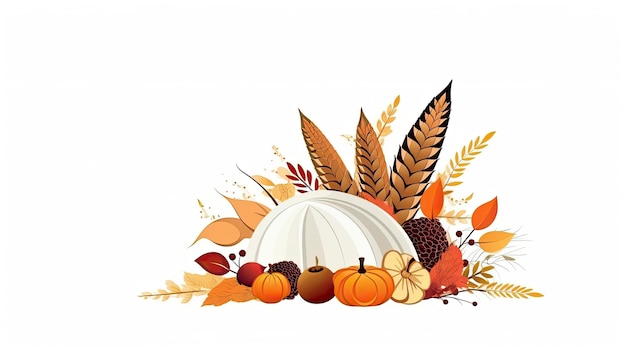 illstration banner of cornucopia Thanksgiving