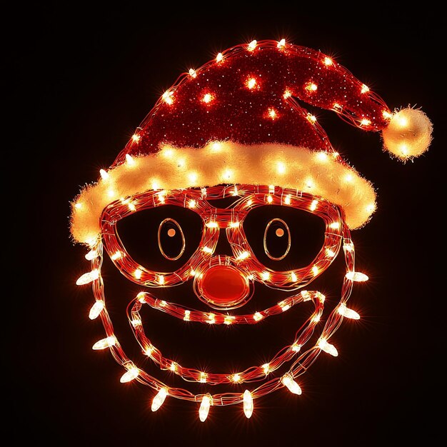 Photo illuminated christmas santa claus face decoration