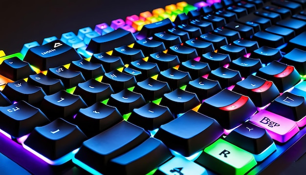 Illuminated RGB Gaming Keyboard with Colorful Backlit Keys