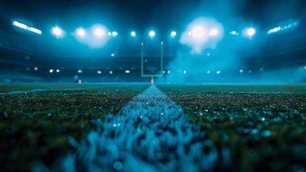 Illuminated Soccer Field at Night