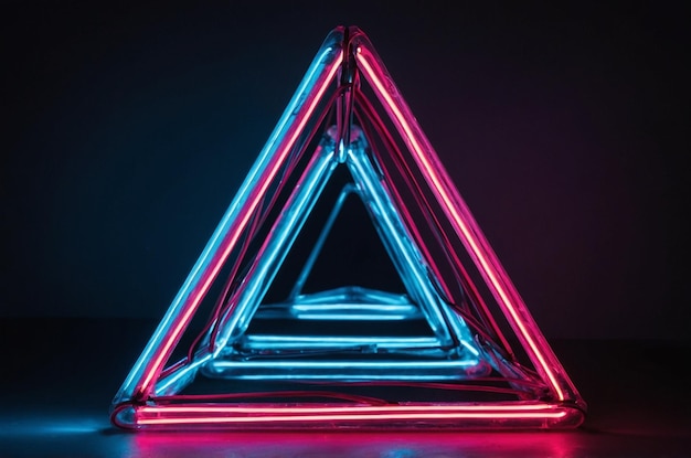 Illuminated Triangular Neon Formation