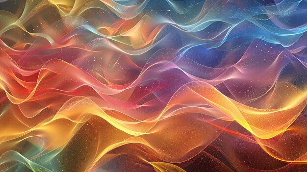 Illuminated waves of diverse colors a visual ode to progress in science