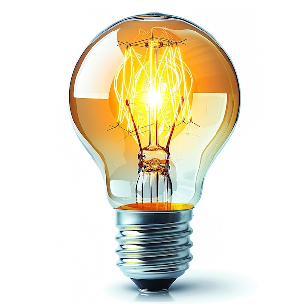 Illuminating Ideas Bright Lightbulb Clipart Vector on White Background