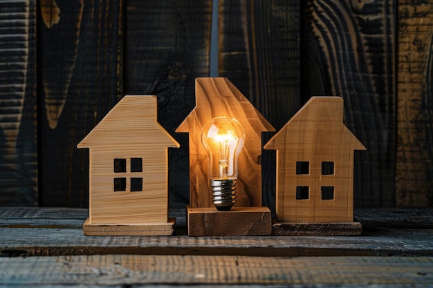 Illuminating Ideas A Lightbulb in a Wooden House