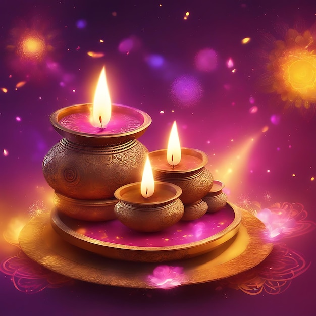 Illuminating Navratri and Diwali with Vibrant Floral Diya's and Lights for a Festive Celebration