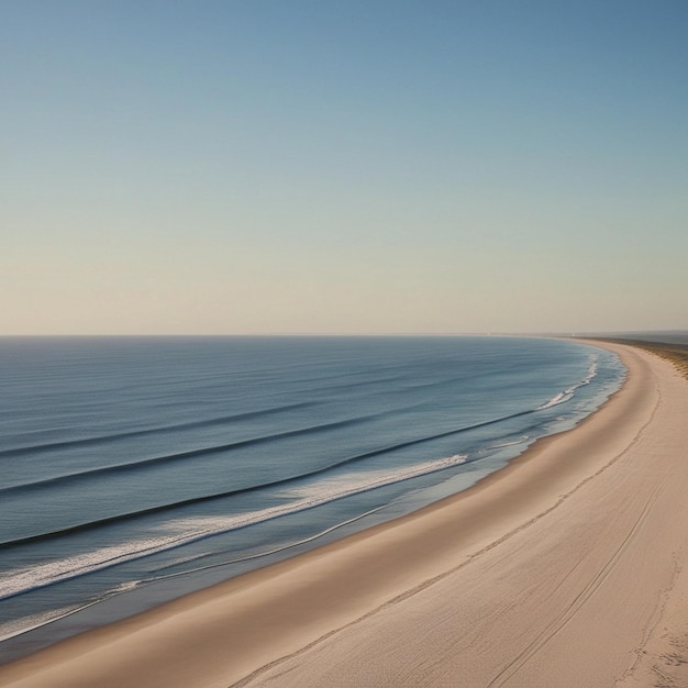 Photo illustation serene empty beach coastal landscape