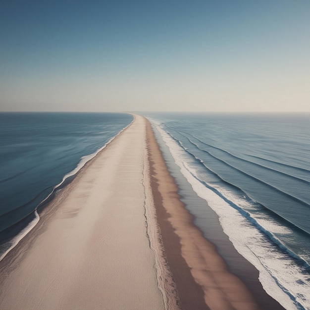 Photo illustation serene empty beach coastal landscape