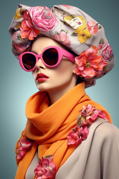 Illustrate a collection of 3D spring fashion accessories