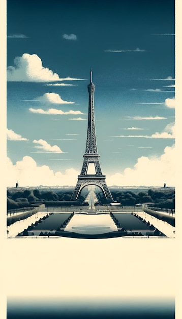 Illustrate of eiffel tower in paris