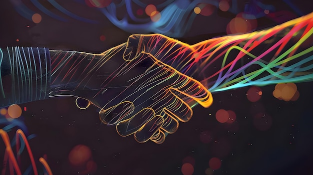 illustrate a handshake symbolizing diverse perspectives aligning in agreement