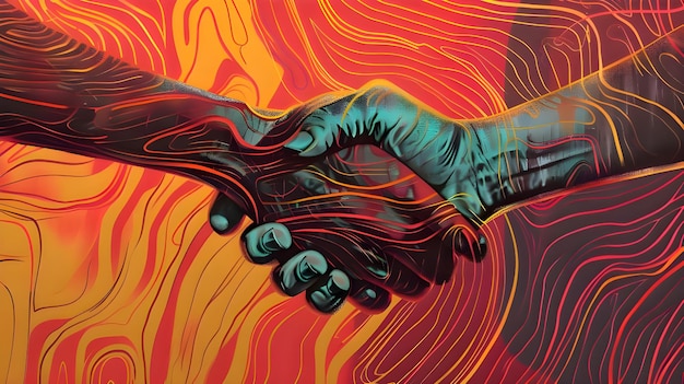 illustrate a handshake symbolizing diverse perspectives aligning in agreement