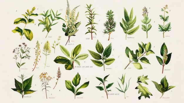 Photo illustrated botanical prints a collection of herbs and plants