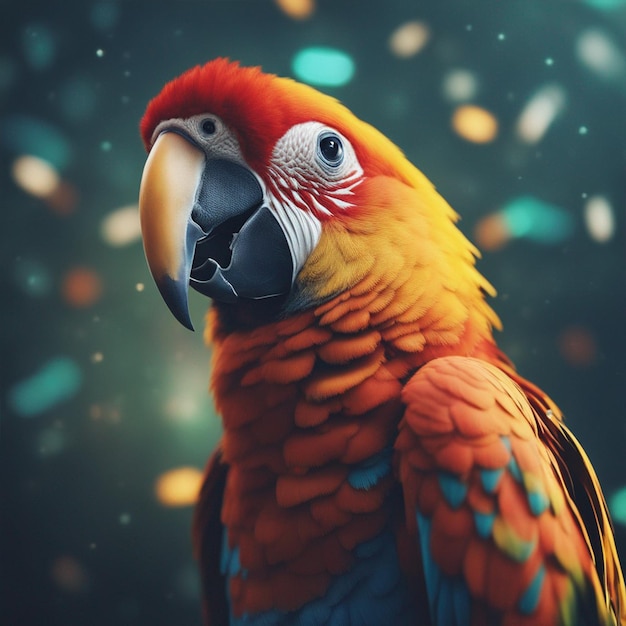 Illustrated Colorful Abstract Parrot background