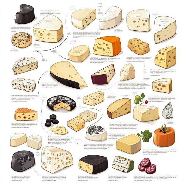 Photo illustrated guide to types of cheese