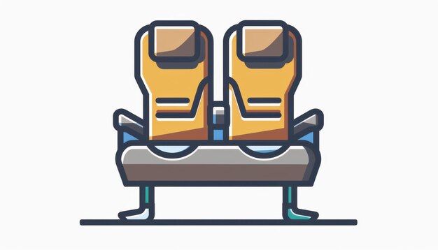 Photo illustrated pair of empty airplane seats for travel