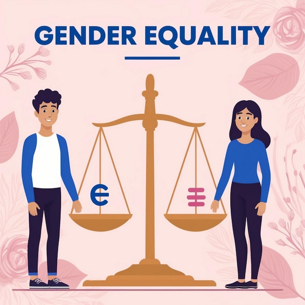 Photo illustrated theme of gender equality