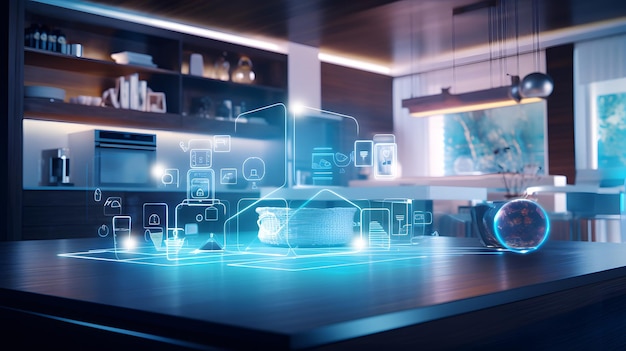 Illustrating Exploring the Smart Home Concept with a Variety of Connected Devices and Appliance