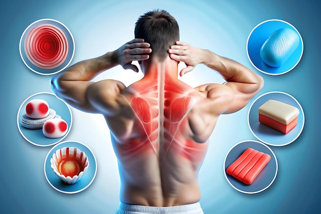 Photo illustrating intense muscle pain and treatment options