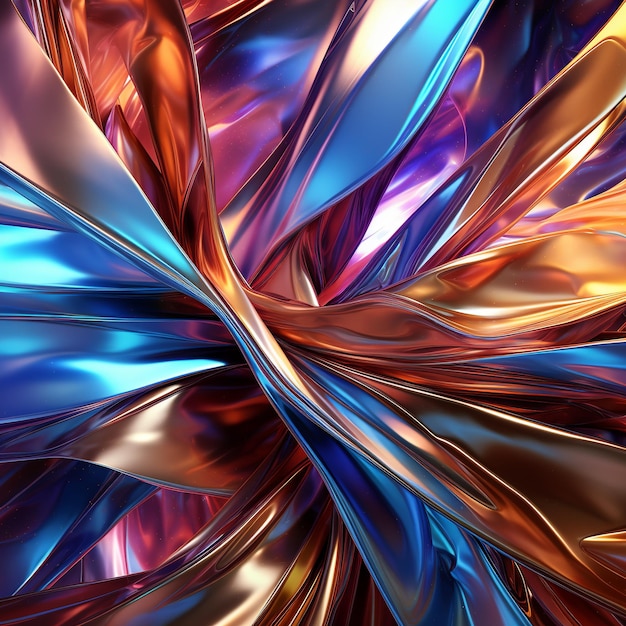 illustration of 3d abstract background Shiny material Colorful