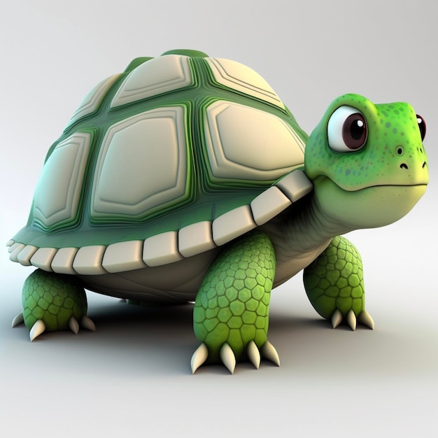 Illustration of a 3d green turtle full hd