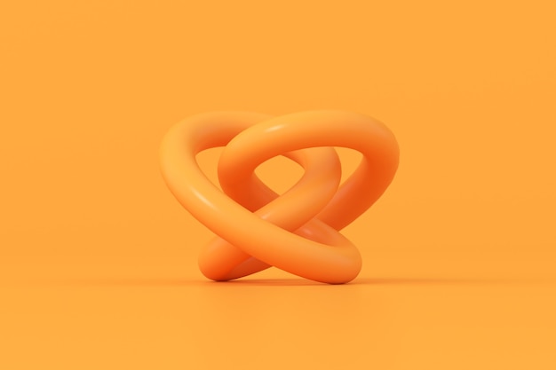 Illustration of abstract 3d rendering, Orange background.