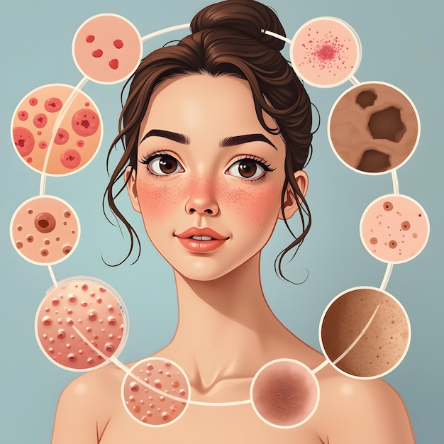 Photo illustration of acne types and skin conditions