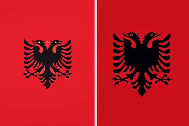 Photo illustration of albania flag and editable vector design